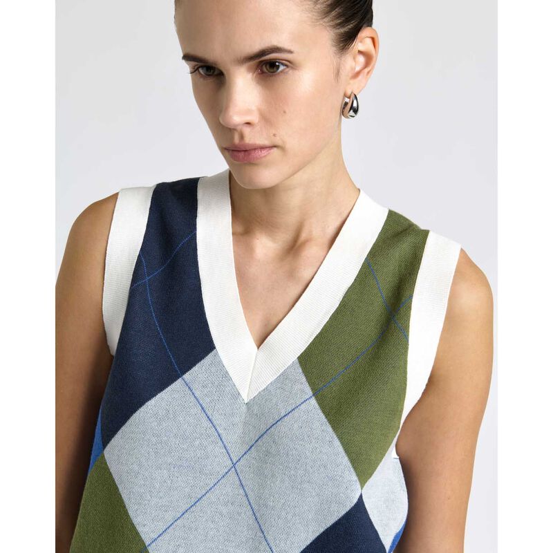 Cue Argyle V-Neck Vest image number 2